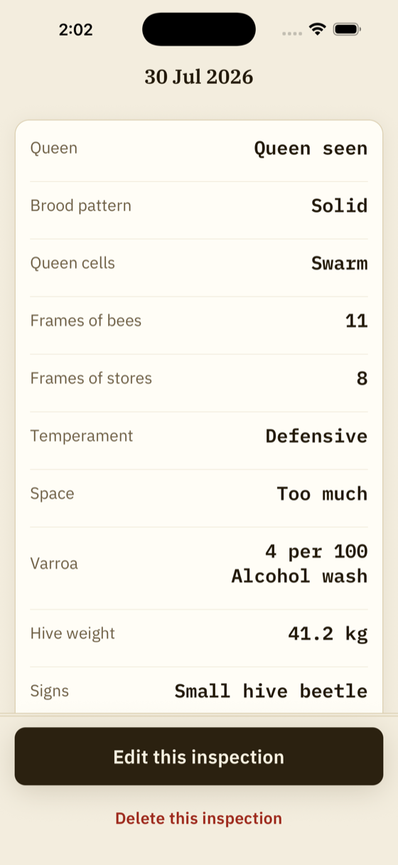 A full inspection record